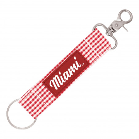 Gingham Key Strap with Script Miami