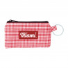 Gingham wristlet with Script Miami